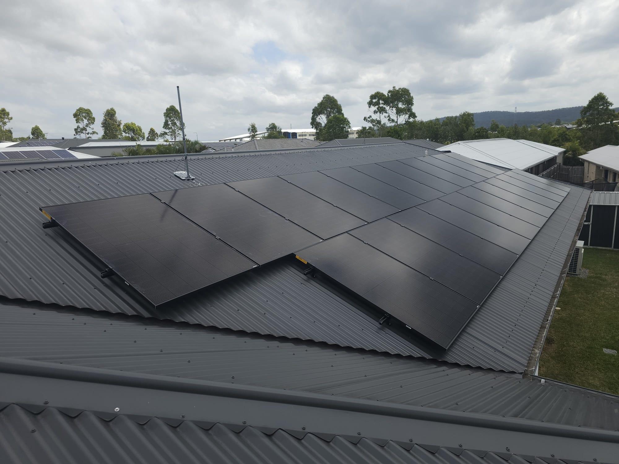 All-black solar panels on Australian home roof